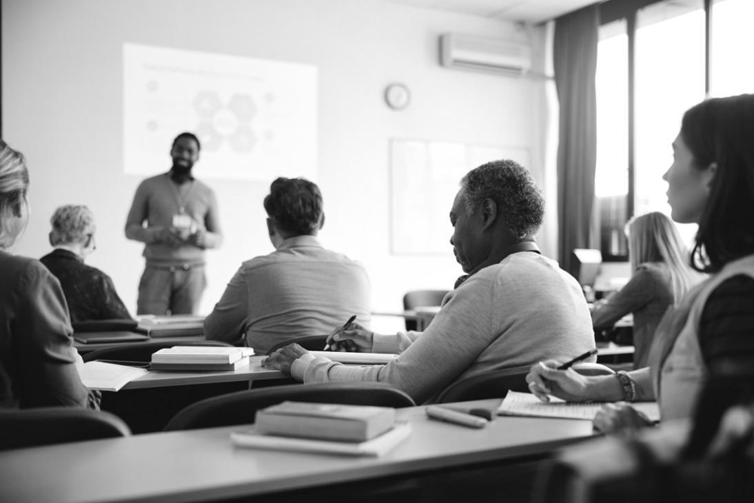 Participant working through coaching materials independently